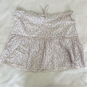 brandy melville pink and blue floral ruffle skirt